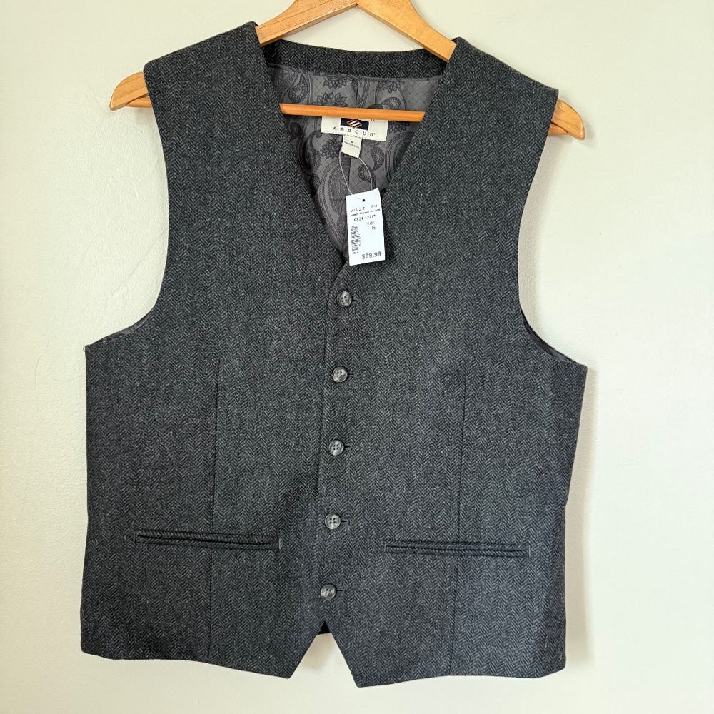 Joseph Abboud Heritage Wool Blend Suit Vest – Men’s S Charcoal Gray | NWT